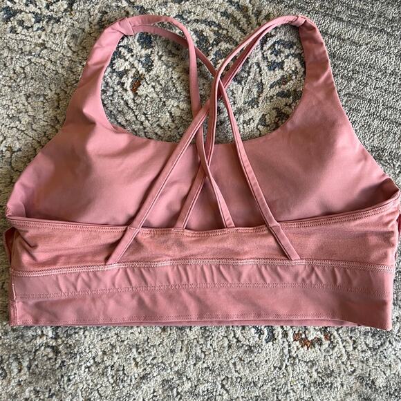 Lululemon Energy Sport Bra *Long Line Peach Pink Size 12 Pads Included - Picture 6 of 9